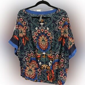 Anthropologie  blouse, dolman sleeves, elastic waist, size XL